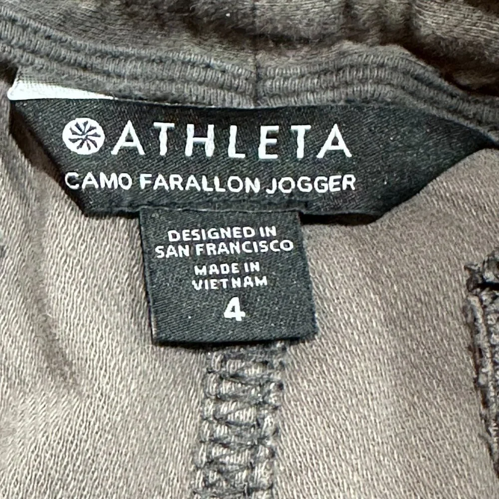 Athleta Farallon‎ Jogger Pants Size 4 Camo Green Travel Athletic Casual Lounge - Picture 5 of 8